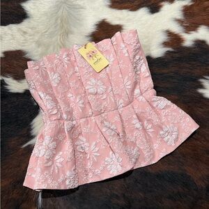 Pink Floral Embroidered Top